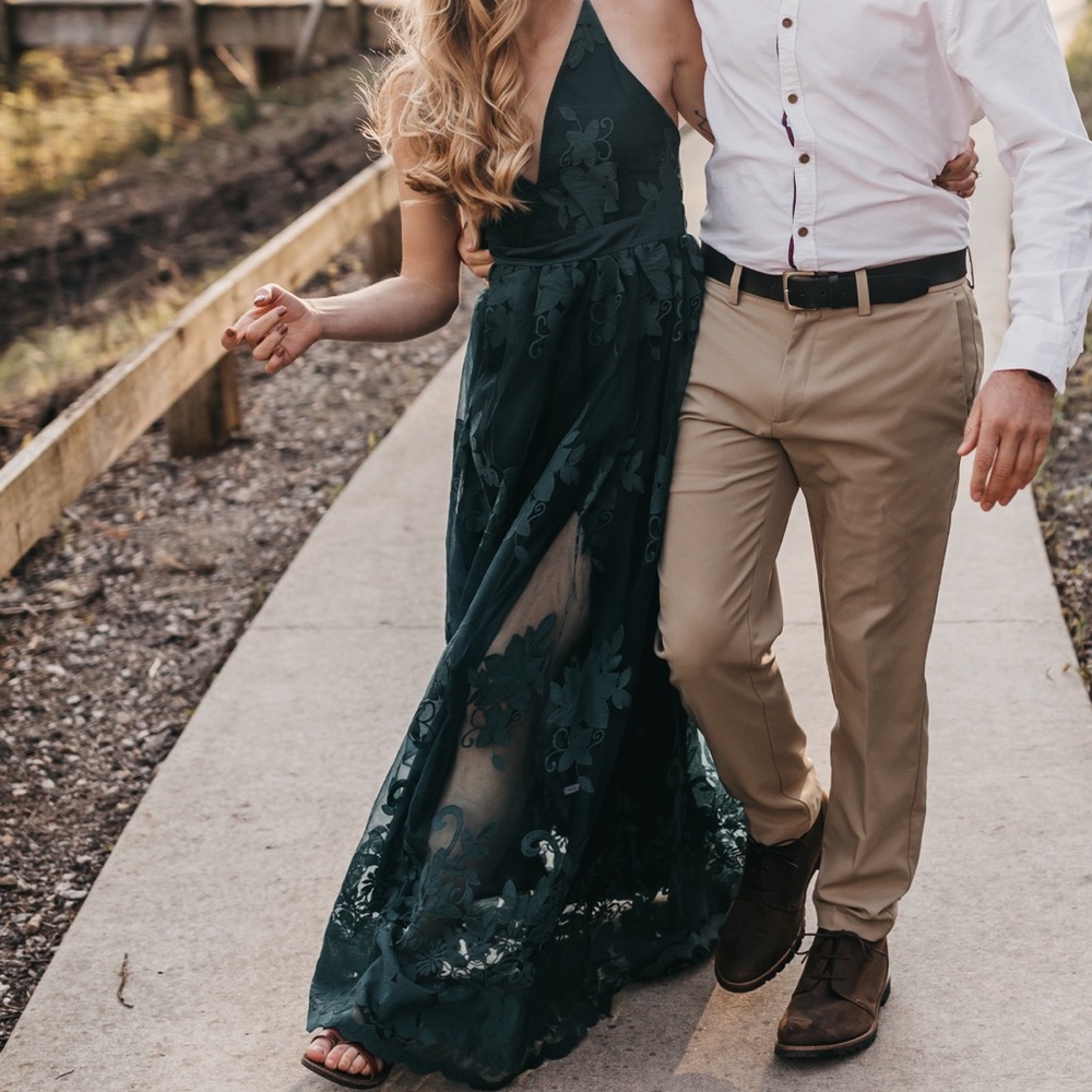 Lace green dress